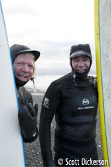 Alaska Surfing buddies Don McNamara and Mike McCune