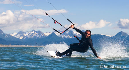 Kitesurfing Alaska - Trace Carlos ripping.