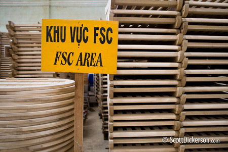 Photo of FSC certified furniture manufacturing in Vietnam.