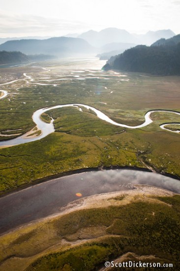 Aerial photography from a powered paraglider or Paramotor in Alaska.