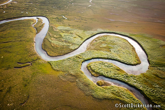 Aerial photography from a powered paraglider or Paramotor in Alaska.