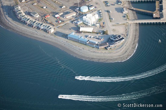 Aerial photo of the Homer Spit, Alaska.