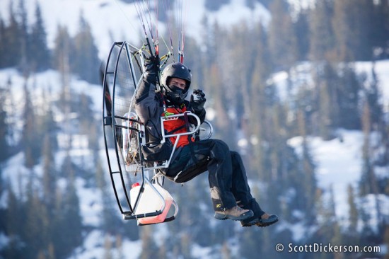 Paramotor pilot with gopro hd