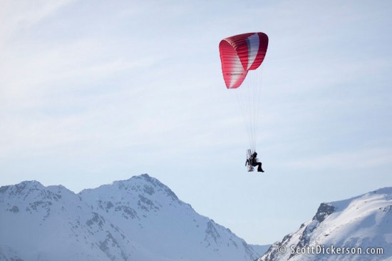 paramotoring over the kenai mountains in alaska