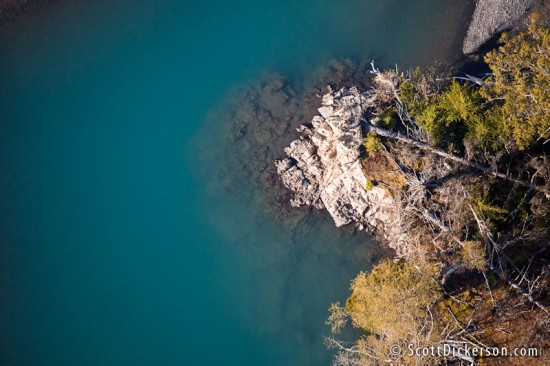 turquoise water aerial photo