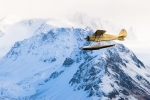 Air-to-Air Stinson over glacier, Alaska, Scott Dickerson Photography