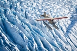 Air-Air Stinson over glacier, Alaska, Scott Dickerson Photography