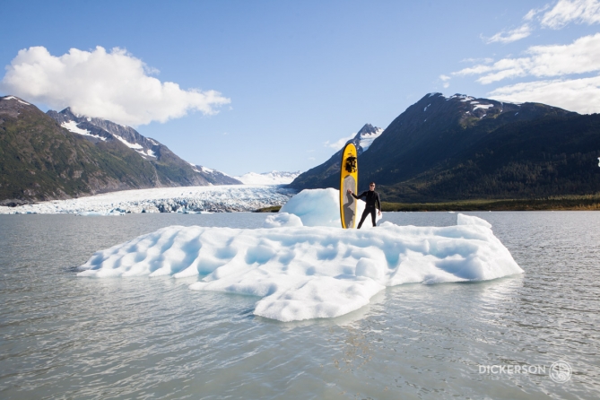 stand up paddleboarding spencer glacier lake, Alaska